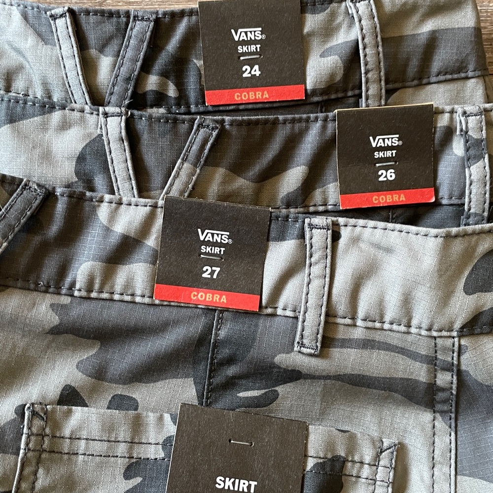 NWT Vans Camo Print Cobra Cargo Ski Skirt 100% Cotton - Picture 5 of 5